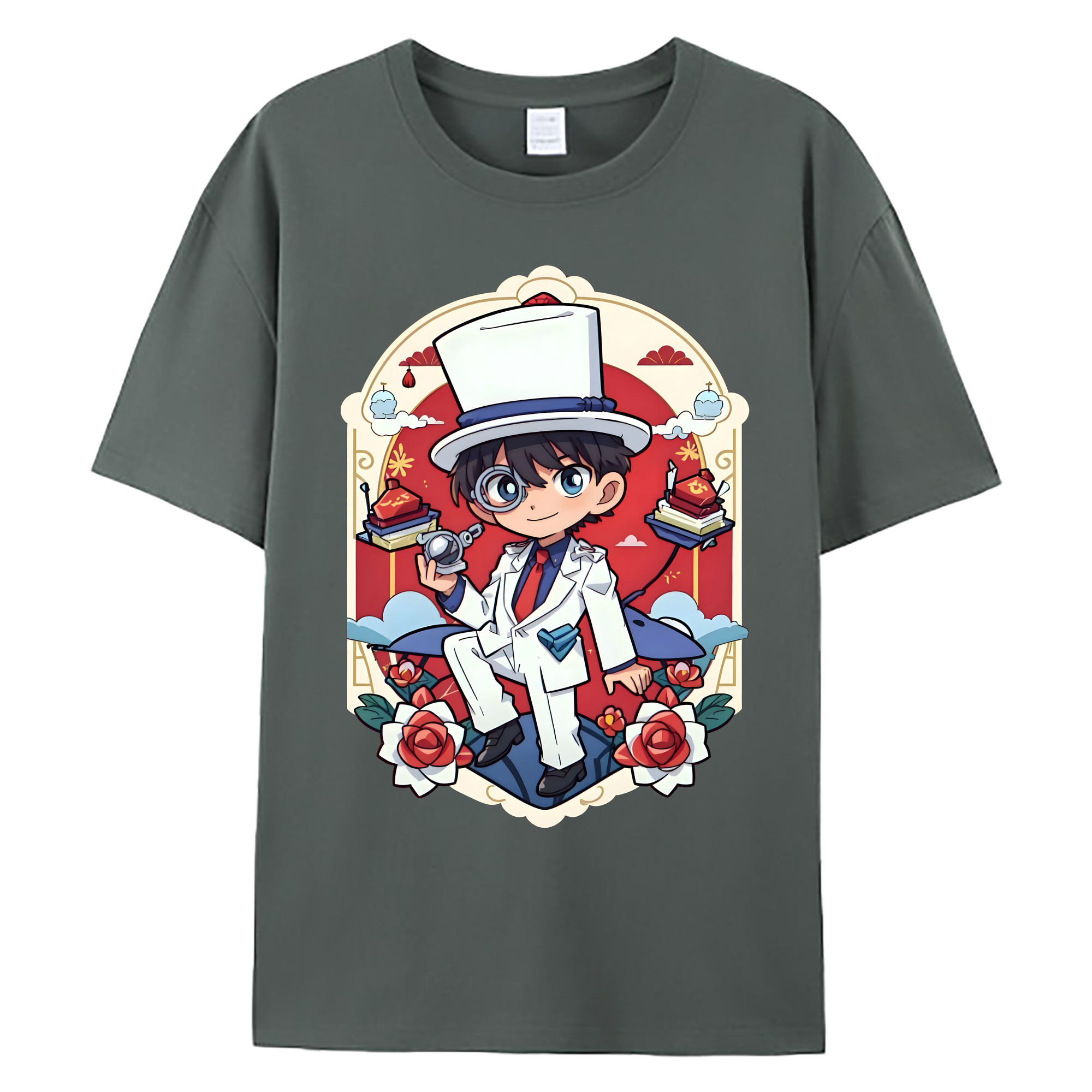 （画像用） 名探偵コナン くろば かいと Detective Conan Kuroba Kaito 綿100％ メンズ半袖Tシャツ｜肌触りやわらか＆通気性